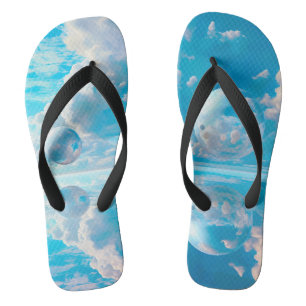 Traumhafter Himmel Surrealistische Naturlandschaft Badesandalen