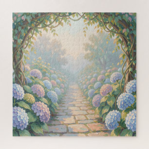 Traumhafter Hortensien-Gartenbogen Steinweg Cottag Puzzle