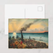 Traumhafter Küsten-Sonnenuntergang-Wandkunst-Druck Postkarte (Vorne/Hinten)