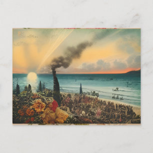 Traumhafter Küsten-Sonnenuntergang-Wandkunst-Druck Postkarte