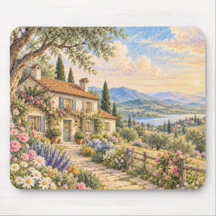 Traumhafter Landhausgarten Buntstift Mousepad