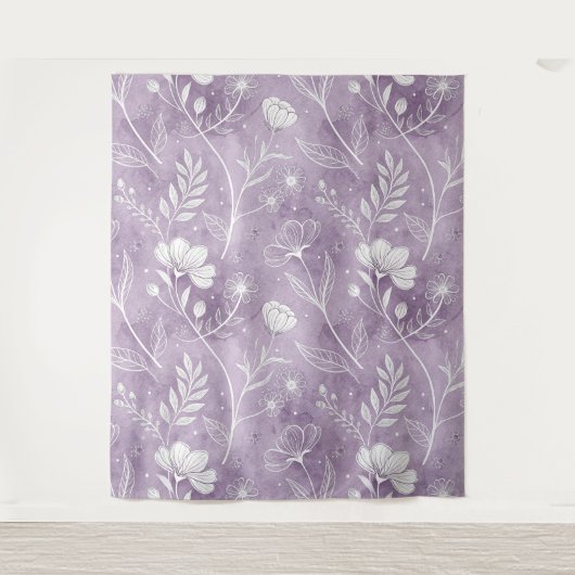 Traumhafter Lavendel Blumen-Teppich – Überdimensio Wandteppich (Vorderseite)