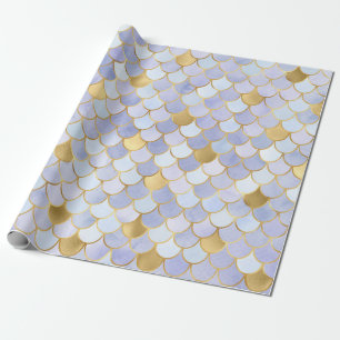 Traumhafter Lavendel und goldfarbene Meerjungwaage Geschenkpapier