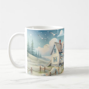 Traumhafter pastellfarbener Leuchtturm am Meer Kaffeetasse
