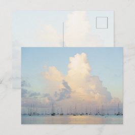 Traumhafter pastellfarbener Sonnenaufgang über der Postkarte