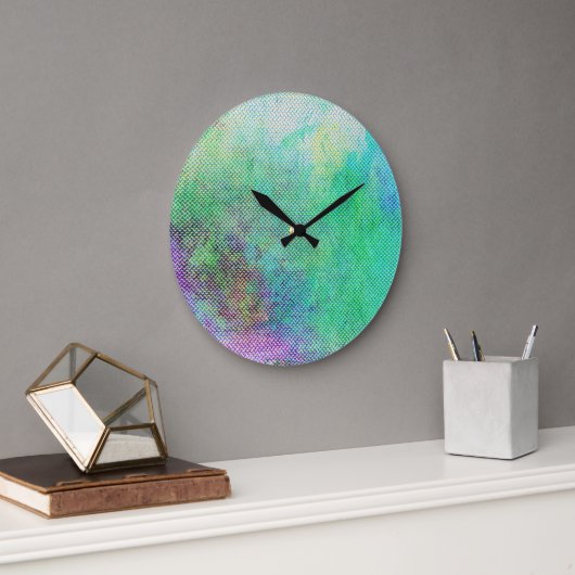Traumhafter Regenbogen-Gradient abstrakter Design  Große Wanduhr (Büro)