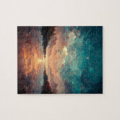 Traumhafter See und Sonnenuntergang | Landschaftsm Puzzle (Horizontal)