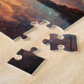 Traumhafter See und Sonnenuntergang | Landschaftsm Puzzle (Seite)