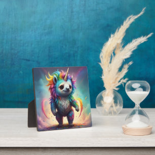 Traumhafter Slothicorn: Eine Regenbogen-Baby-Fanta Fotoplatte