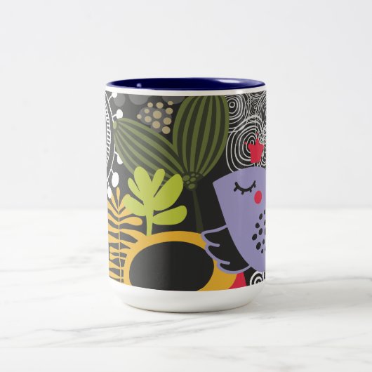 Traumhafter Vogeltasse Zweifarbige Tasse (Mittel)