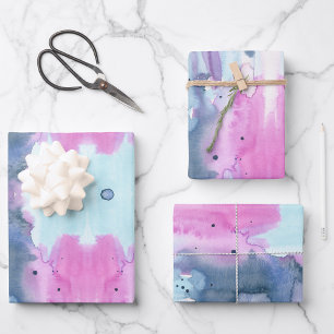 Traumhaftes Aquarell-Brautgeschenk-Verpackungspapi Geschenkpapier Set