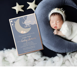 Traumhaftes Baby Rose Gold Baby Shower Folieneinladung