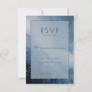 Traumhaftes blaues Wasserfarben-RSVP RSVP Karte