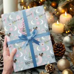 Traumhaftes Boho-Nacht-Himmels-Design mit Foto und Geschenkpapier