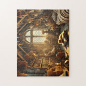 Traumhaftes Cottagecore-Katz-Lesenzimmer Puzzle (Vertikal)