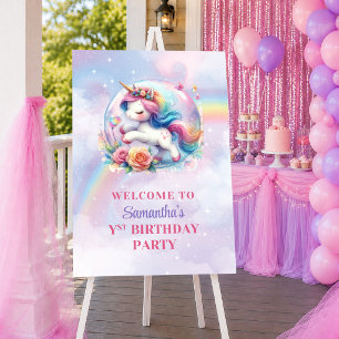 Traumhaftes Einhorn Pastellfarben Mädchen Geburtst Poster
