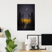 Traumhaftes gelbes Gartentor Wandkunst Poster (Heimbüro)
