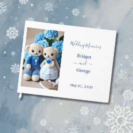 Traumhaftes Hochzeitspaar in Blau und Weiß Gästebuch