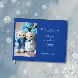 Traumhaftes Hochzeitspaar in Blau und Weiß Gästebuch