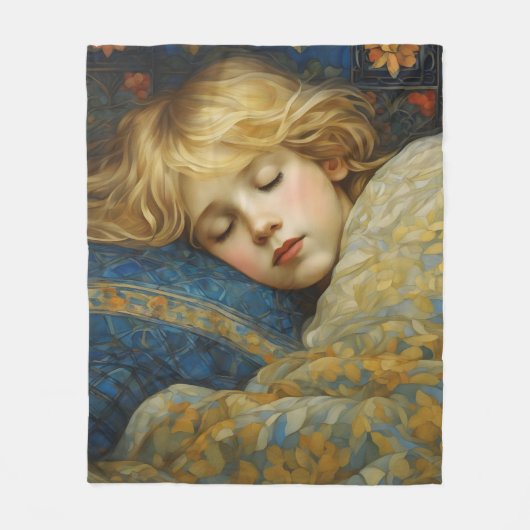 Traumhaftes Kind im Blumengeflecht Fleecedecke (Vorderseite)