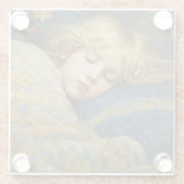 Traumhaftes Kind im Blumengeflecht Glasuntersetzer (Rückseite)