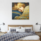 Traumhaftes Kind im Blumengeflecht Leinwanddruck (Insitu (Schlafzimmer))