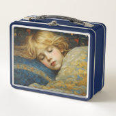 Traumhaftes Kind im Blumengeflecht Metall Brotdose (Vorderseite)