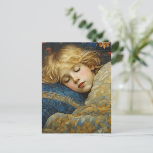 Traumhaftes Kind im Blumengeflecht Postkarte (Stehend Vorderseite)