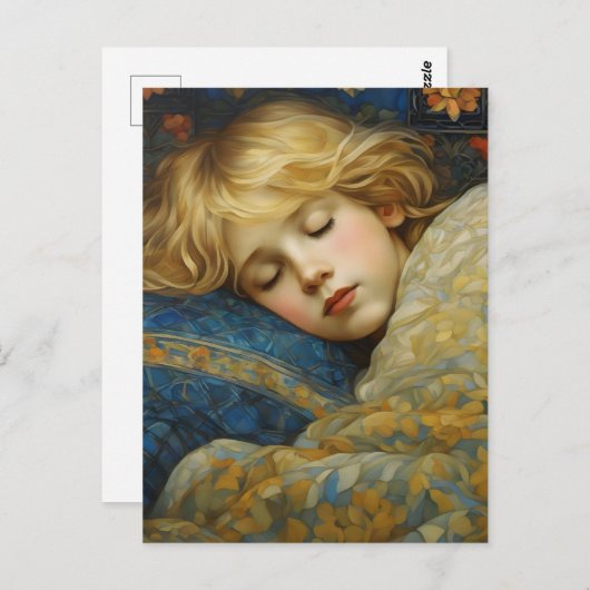 Traumhaftes Kind im Blumengeflecht Postkarte (Vorne/Hinten)