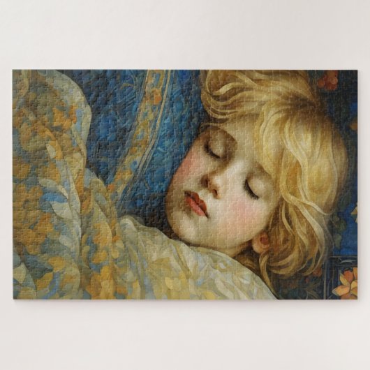 Traumhaftes Kind im Blumengeflecht Puzzle (Horizontal)