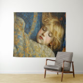 Traumhaftes Kind im Blumengeflecht Wandteppich (Beispiel (Horizontal))