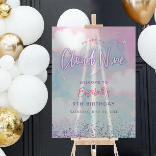 Traumhaftes Mädchen Auf Wolke Sieben 9. Geburtstag Acrylschild