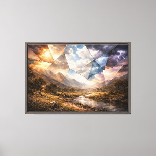 Traumhaftes Mosaikhimmel über Bergtal Leinwanddruck