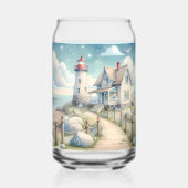Traumhaftes Pastel Lighthouse am Meer Dosenglas (Rückseite)
