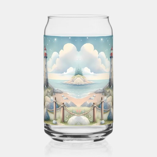 Traumhaftes Pastel Lighthouse am Meer Dosenglas (Links)