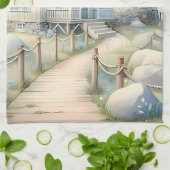 Traumhaftes Pastel Lighthouse am Meer Geschirrtuch (Gefaltet)