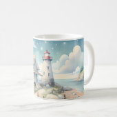 Traumhaftes Pastel Lighthouse am Meer Kaffeetasse (VorderseiteRechts)