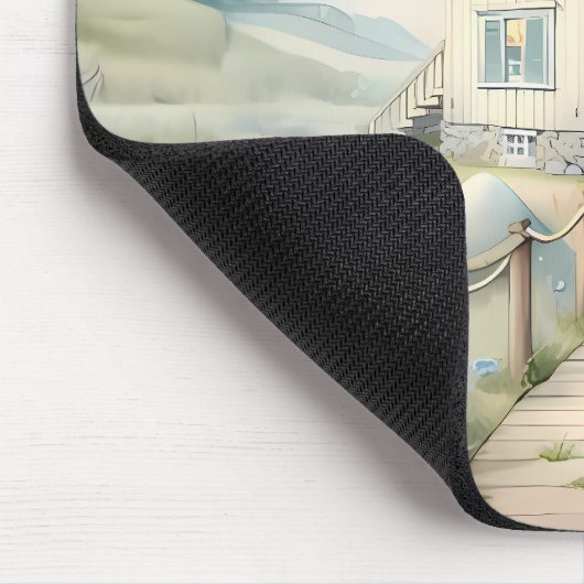 Traumhaftes Pastel Lighthouse am Meer Mousepad (Ecke)