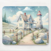 Traumhaftes Pastel Lighthouse am Meer Mousepad (Vorne)