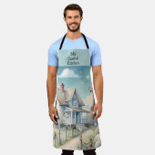 Traumhaftes Pastel Lighthouse am Meer Schürze (Getragen)