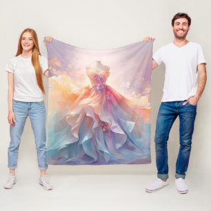 Traumhaftes Pastell-Couture-Kleid Kunst Fleecedecke