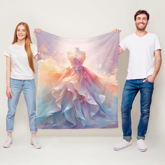 Traumhaftes Pastell-Couture-Kleid Kunst Fleecedecke (Beispiel)