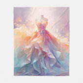 Traumhaftes Pastell-Couture-Kleid Kunst Fleecedecke (Vorderseite)