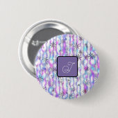 Traumhaftes Sternenexplosions-Wellen-Muster Person Button (Vorne & Hinten)