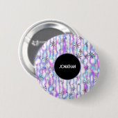 Traumhaftes Sternenexplosions-Wellen-Muster Person Button (Vorne & Hinten)