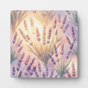 Traumhaftes Wasserfarben-Lavendel-Lila-Blumenmuste Fotoplatte