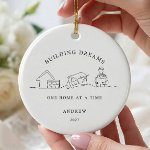 Traumhaus-Bauunternehmer-Schmuck Keramik Ornament