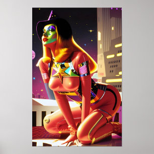 Traumhexe über Metropolis Ken Gage Science-Fiction Poster