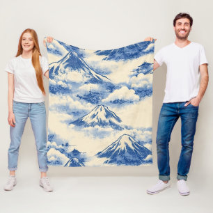 Traumhimmel Blau Schneeberg Szenerie Muster Fleecedecke