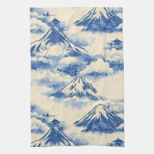 Traumhimmel Blau Schneeberg Szenerie Muster Geschirrtuch